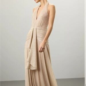PatBO Lurex Draped Maxi Dress